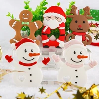 kovict 510pc christmas gift santa reindeer cookies snowman silicone teether diy pacifier chain necklace accessories baby toys