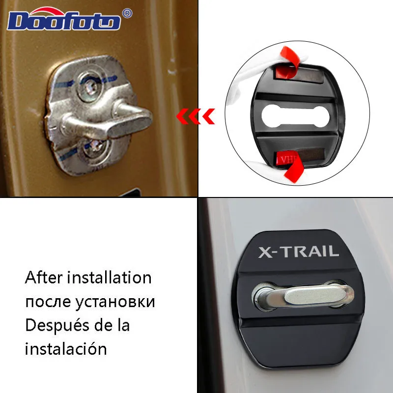 4Pcs Car-Styling car door lock cover Auto Emblems Case For Nissan juke qashqai j11 10 x-trail note tiida nismo logo Car Styling |