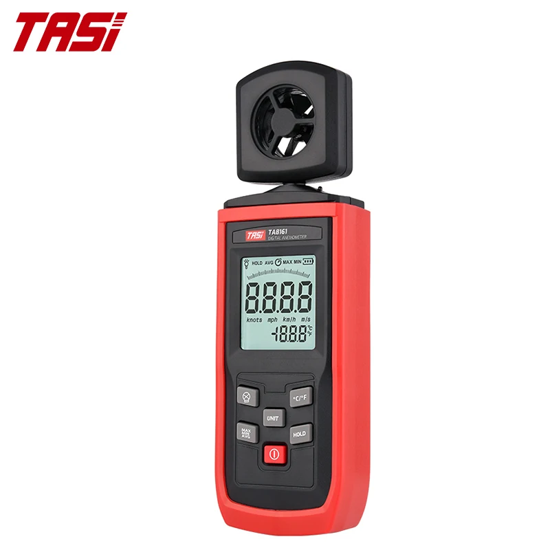 

TASI TA8161 Digital Anemometer Handheld Wind Speed Meter Measuring Air Conditioning Outdoor With Backlight LCD Rotatable Probe