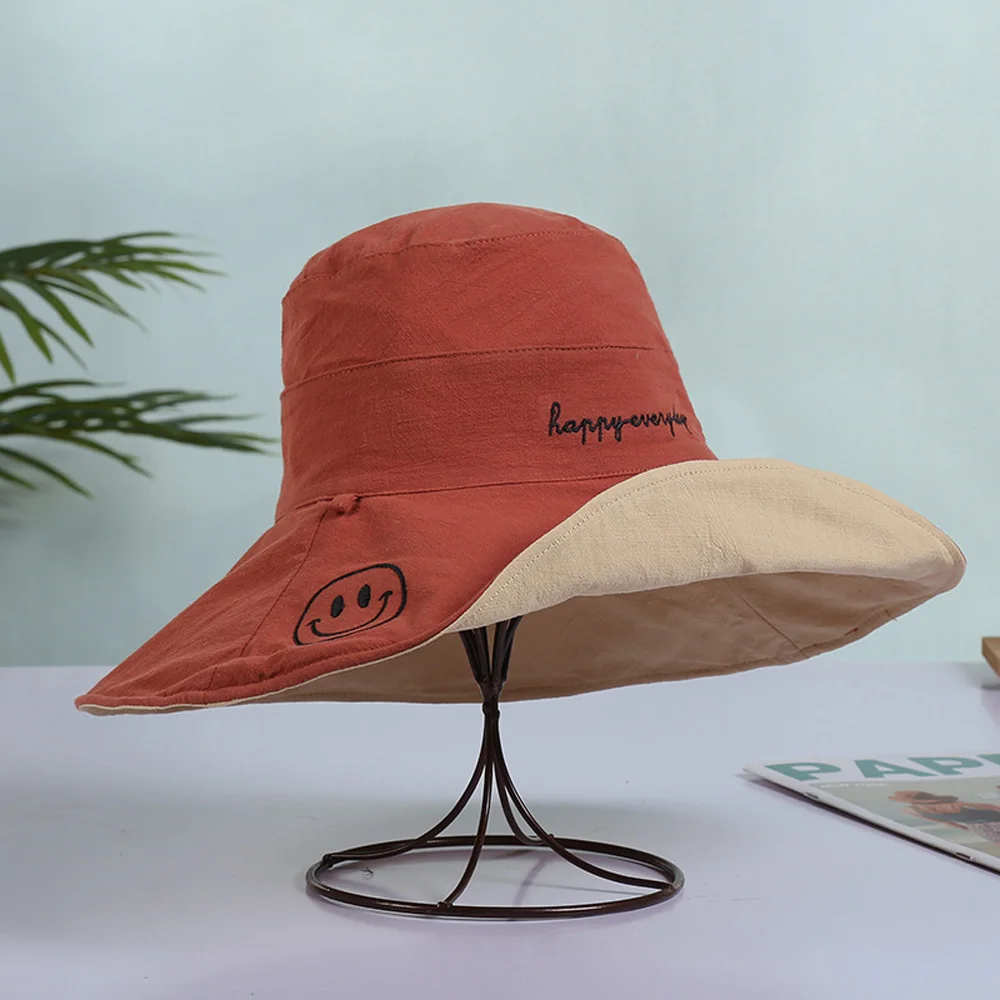 Узорчатая большая Кепка с улыбающимся лицом шляпа в рыбацком стиле модная