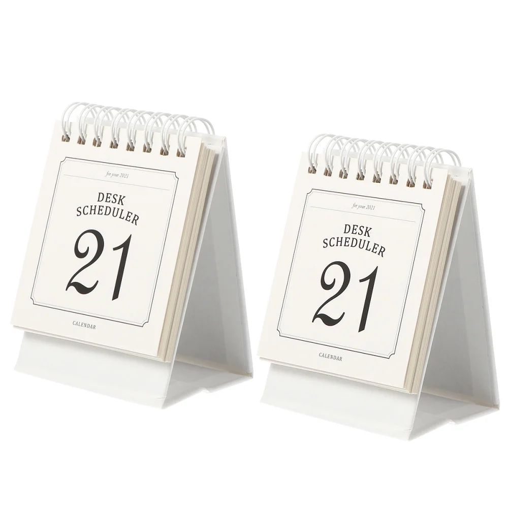 

2 Pcs Home Office Desktop Calendar Paper 2021 Standing Calendar