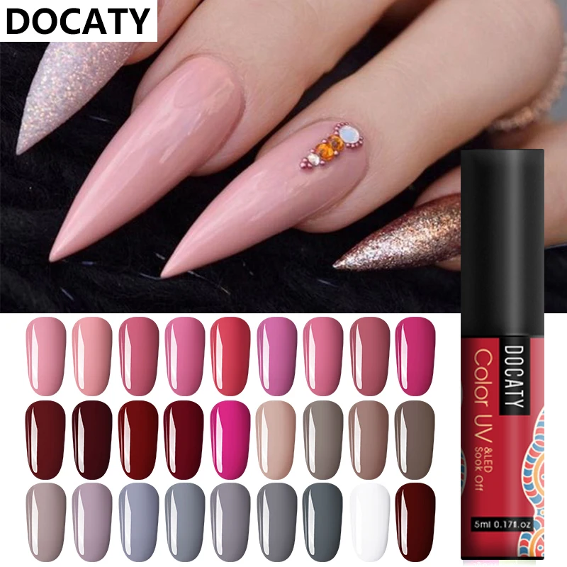 Docaty Маникюр Сделай Сам французский лак для дизайна ногтей замачиваемый дизайн