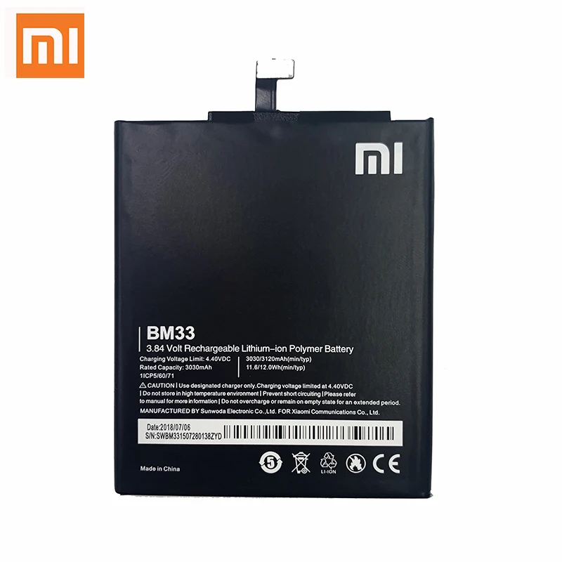 Xiao Mi Оригинальный аккумулятор для телефона BM33 Xiaomi 4i Mi4i M4i высокое качество 3120 мАч