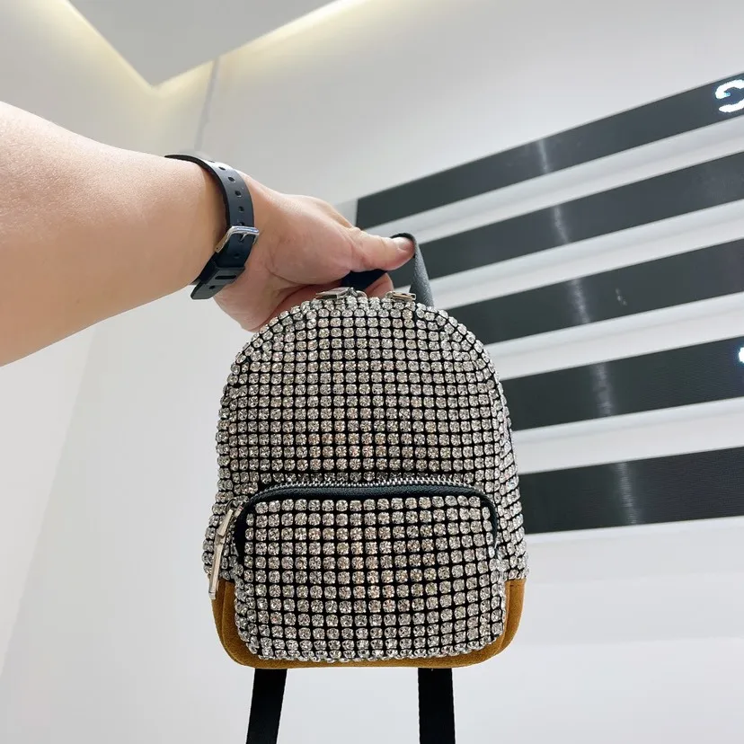Рюкзак со стразами мини-сумка с кристаллами модная женская школьная сумка для