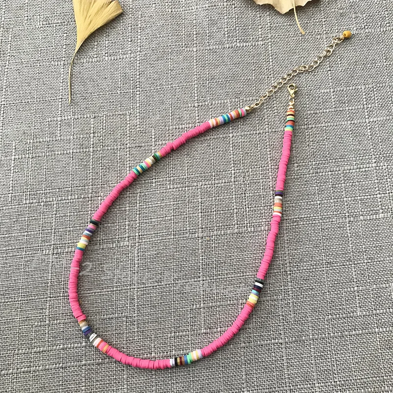 2020 New Silicone Boho Choker Multi-colored Retro Classic Soft Ceramic Short Necklace Banquet Party Vacation Fashion Accessories | Украшения