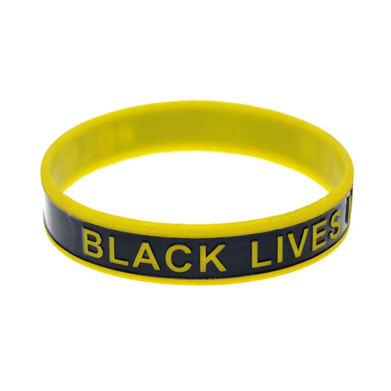 

1PC Black Lives Matter with Line Silicone Bracelet Adult Size