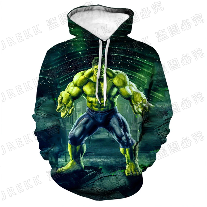 Детские толстовки с 3D принтом супергероя Халка модная одежда на весну осень
