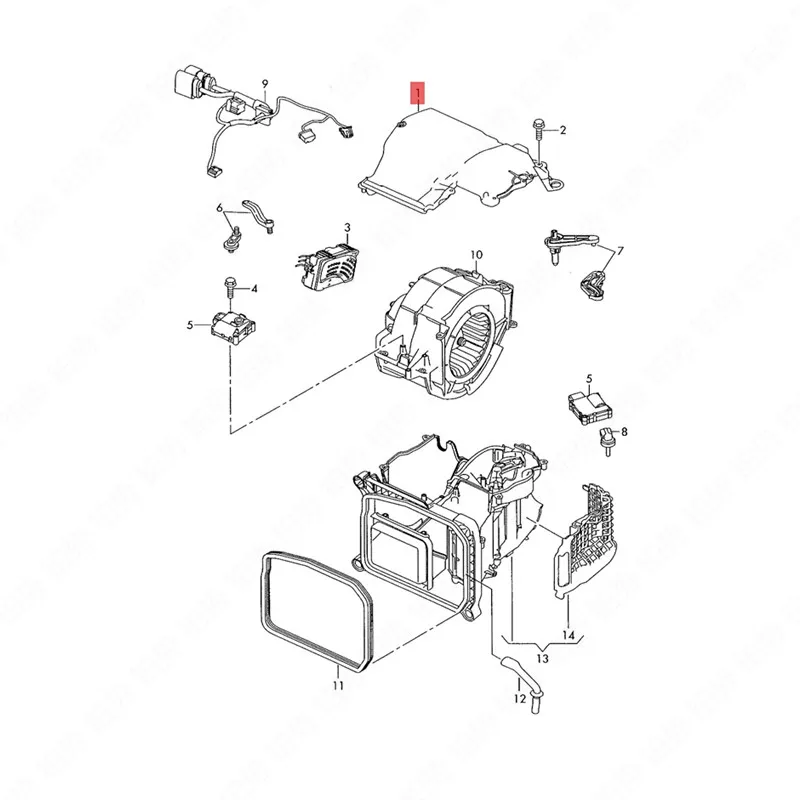 Нагнетатель для автомобильного кондиционера верхняя крышка 2005 au diR8 S6 A6L C6 корпус