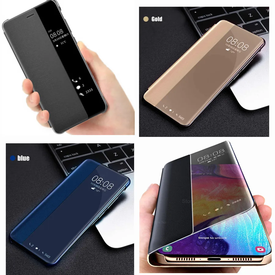 Смарт Clear View Флип Чехол для телефона samsung Galaxy a 10 20 30 40 50 70 Сэм Samsang sansun процессором