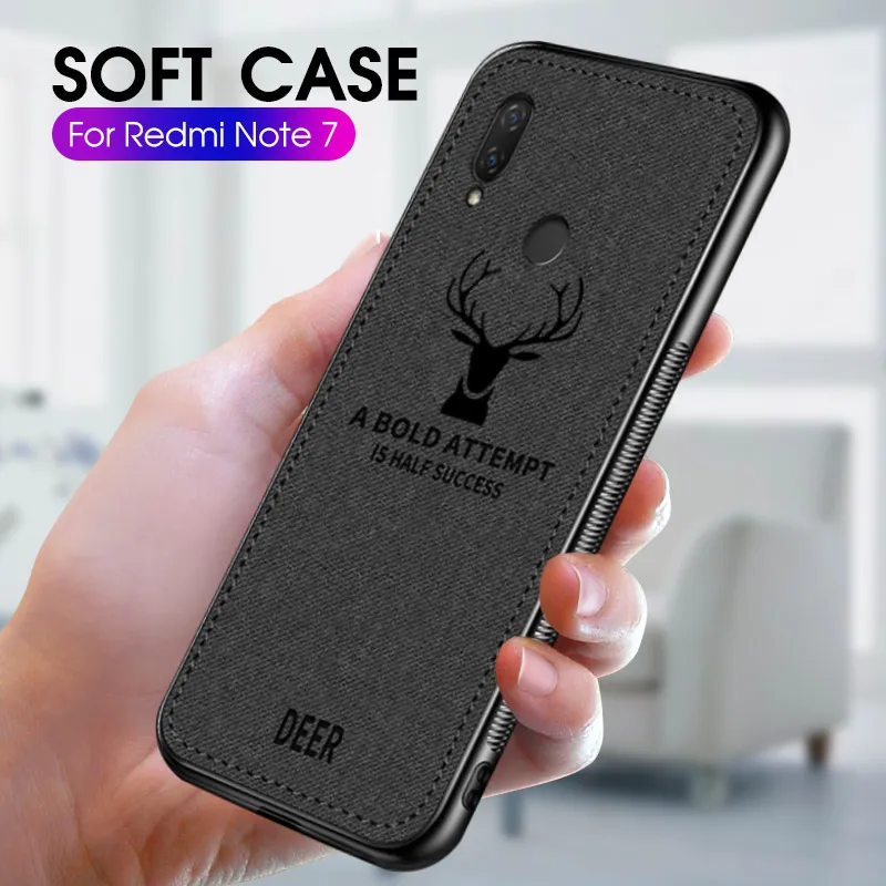 Текстурированный Мягкий тканевый чехол с оленем для телефона Xiaomi Redmi Note 8 Pro