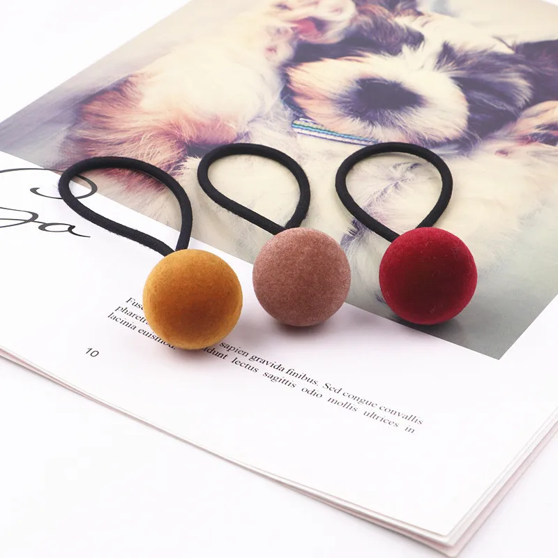 

New Popular Korean Style Women Cute Hair Accessories Ball Hair Rope Rubber Band Headwear For Girls