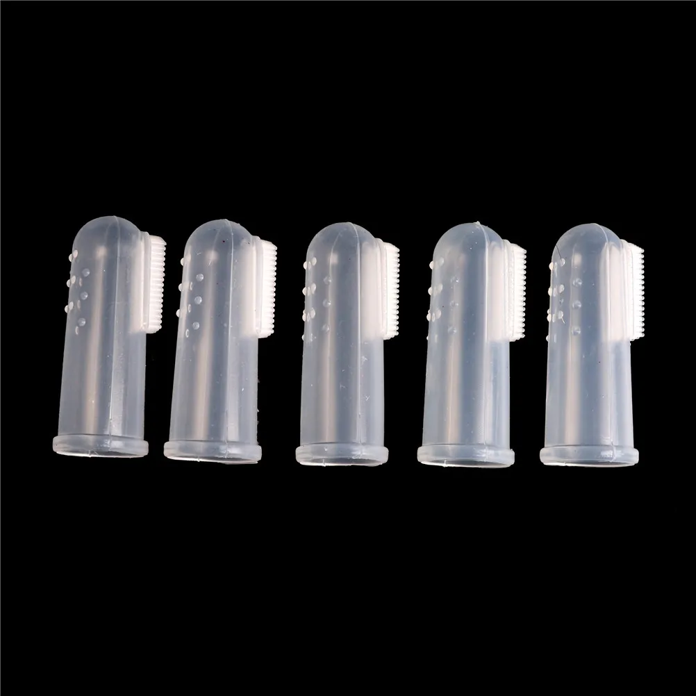 

5pcs Finger Toothbrush Soft Silicone Safe Baby Kids Finger Toothbrush Gum Brush