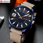 Часы мужские кварцевые в стиле милитари, с кожаным ремешком