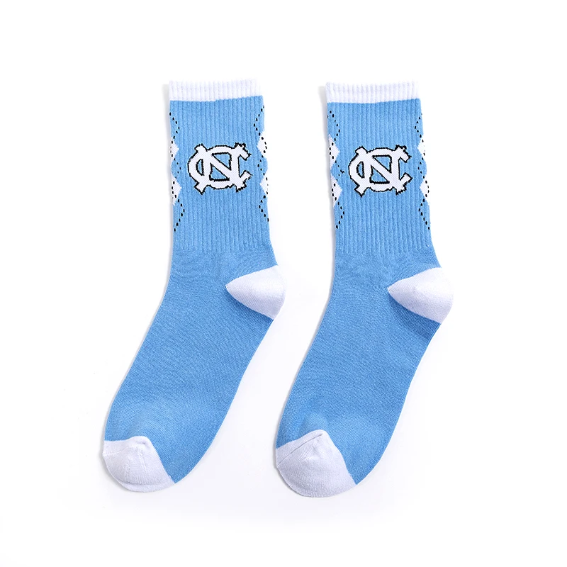 

21 уличная мода, короткие носки для студентов, студентов университета Северной Каролины, синие, белые