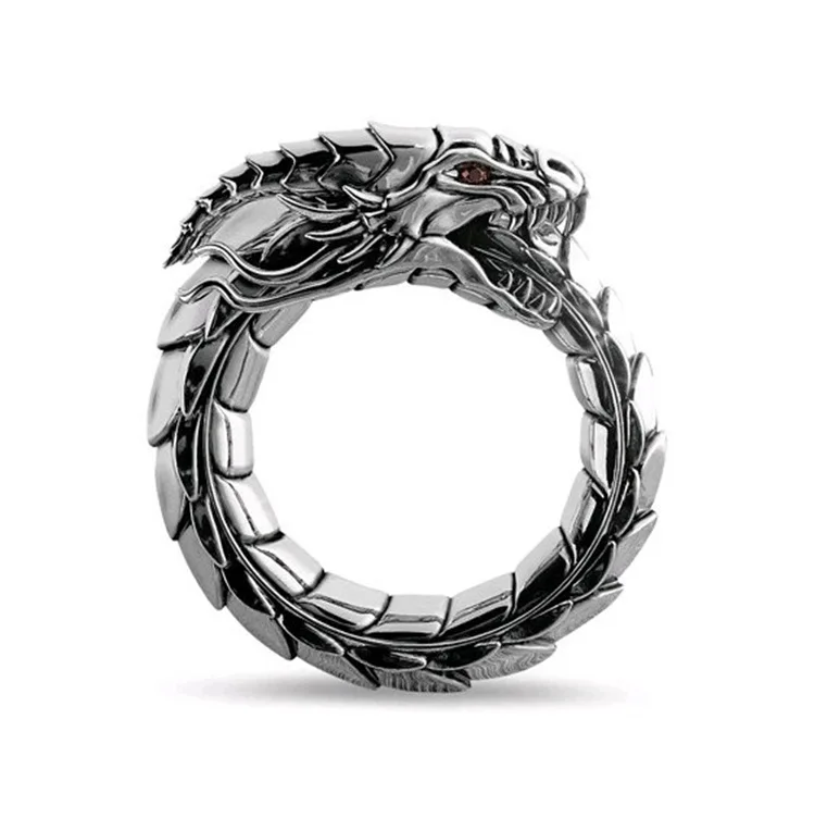 

Punkboy Vintage Gothic Dragon Punk Rock Hip Hop Men Rings Trendy Dragon Male Rings Jewelry Accessories Anniversary Gift