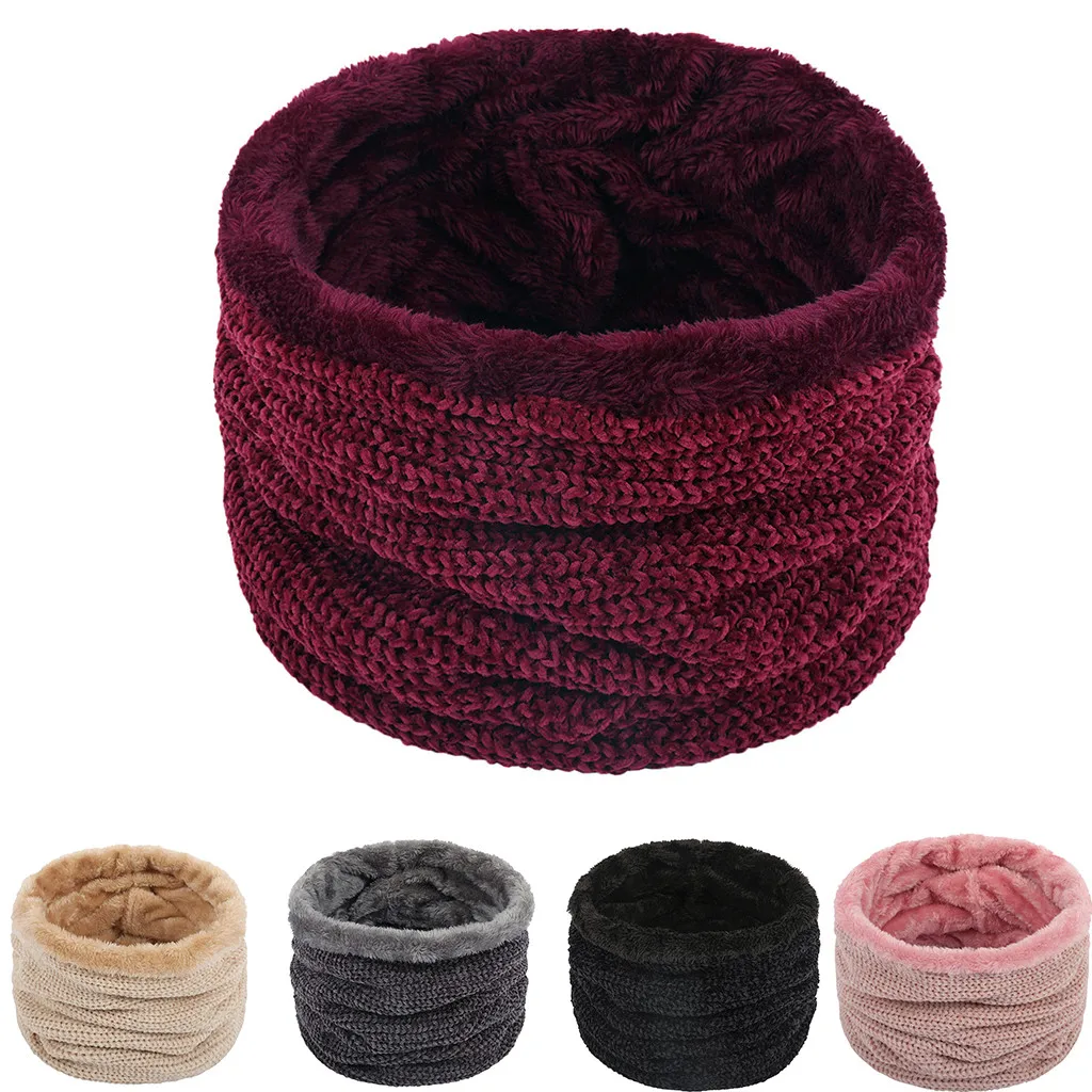 Унисекс зимний шарф с принтом фланелевый теплый шарф-кольцо для женщин