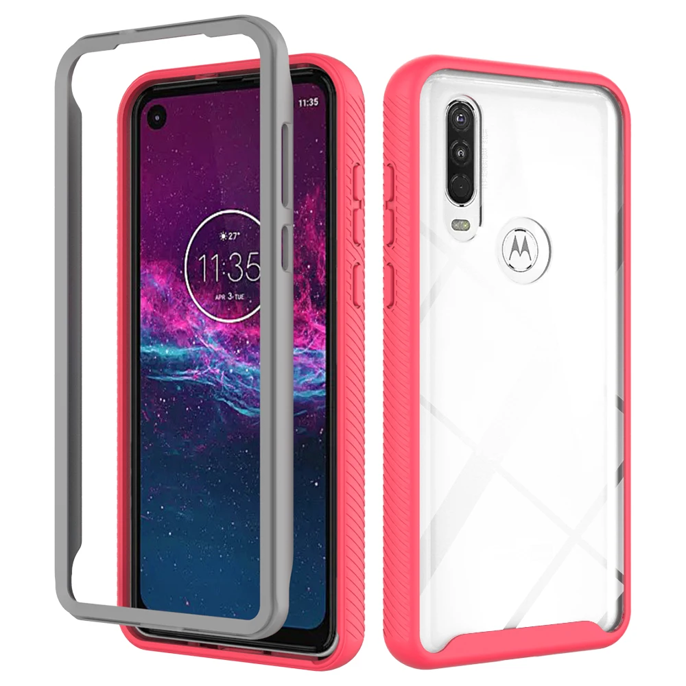 

Transparent Phone Case For Motorola One Hyper Action Marco Vision P40 Fusion Plus 5G Ace Pro Zoom Heavy Frame Protection Cover
