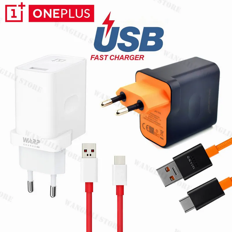 

Original 30W EU Oneplus 7 pro warp charger 30 dash charge one plus 8 pro 7t 6t 6 5t 5 3t 3 fast charging 6A usb type c cable