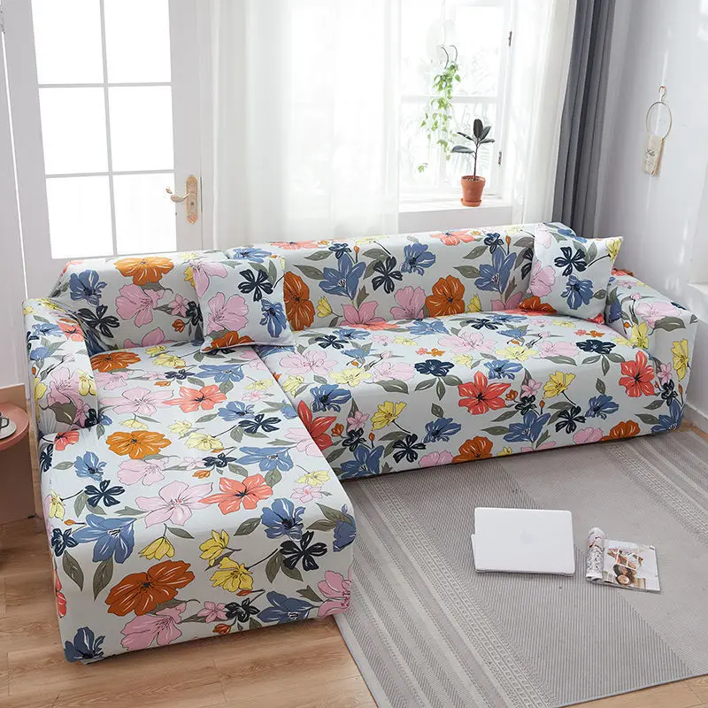 

1/2/3/4seats Elastic Sofa Covers Living Room L Shape Couch Cover Polyester&Spandex Sofa Protectors Washable Furniture Slipcovers