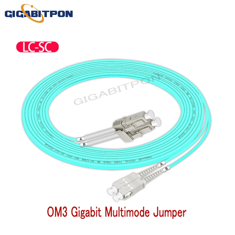 1M-10M and longer meters, a pack of 10 OM4 duplex multi-mode UPC10G jumper connectors ftth jumper (LCUPC-LCUPC, SC-LC, SC-SC)