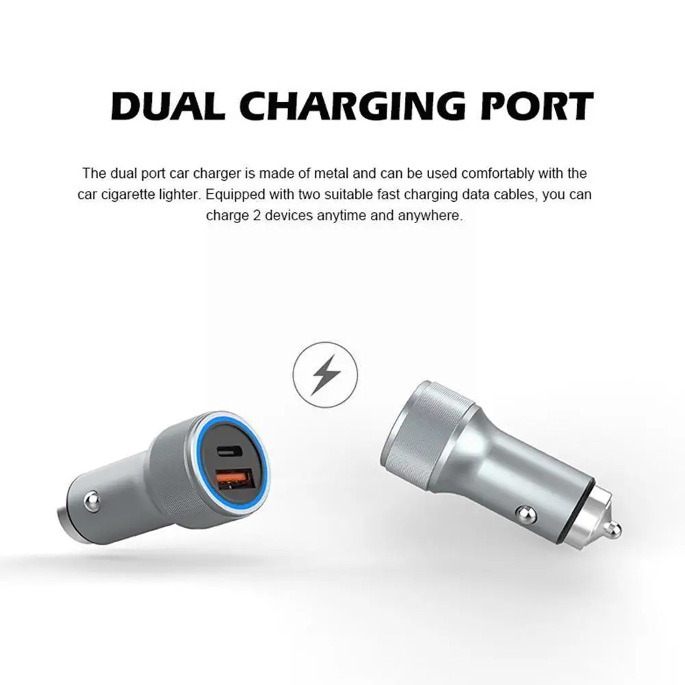 

45w USB Car Charge Quick Mini LED Fast Charging For IPhone 12 Xiaomi Huawei Mobile Phone Charger Adapter In Car P8D6