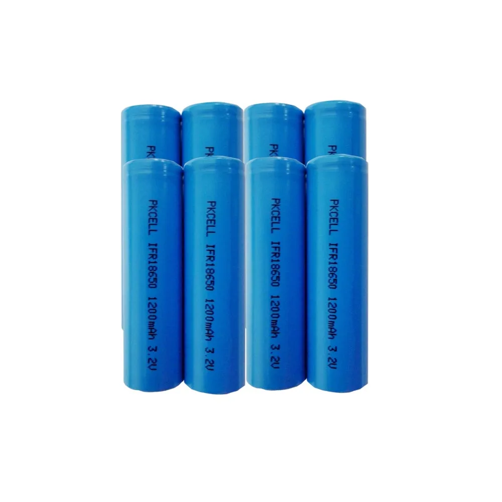 8 шт. PKCELL 3 2 V 1200mAh IFR 18650 IFR18650 батареи LiFePO4 Аккумуляторная батарея для Bluetooth ноутбука