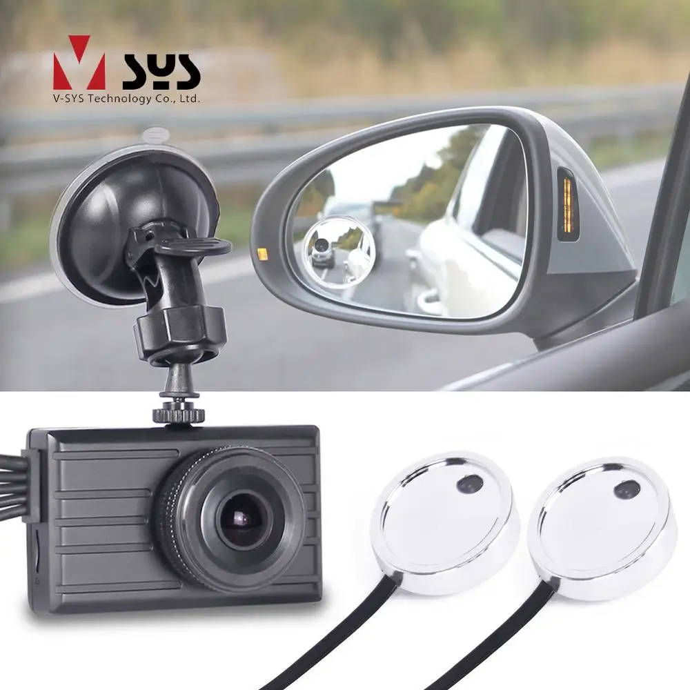 VSYS 3CH автомобиля регистраторы DVR Системы 1080P фронтальная Камера и вид сбоку слепое пятно двойной зеркало Камера s, 3,0 ''ЖК-дисплей gps 256 г Поддержка автомобильный видеорегистратор
