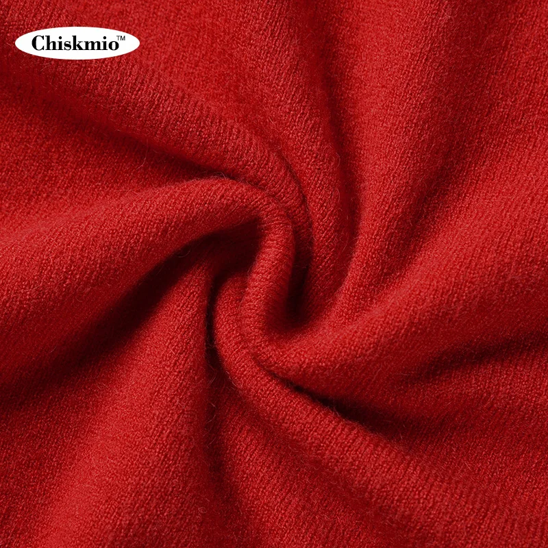 

Chiskmio Elastic O-neck Sweater Women Knitted Pullover Solid Color Knitted Sweater Jumper Long-Sleeved Ladies Slim Knitwear Tops