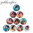 Disney Ральф Vanellope игры 10 шт. 12 мм18 мм20 мм25 мм кабошоны круглые фото кабошоны разрисованные изделия из стекла с плоской задней частью Цепочки и ожерелья, украшения своими руками