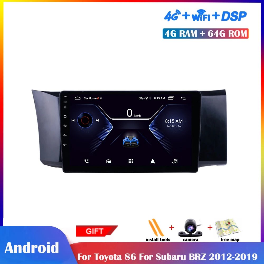 

Мультимедийный плеер 9 дюймов IPS экран Android для Toyota 86 для Subaru BRZ 2012-2019 Автомагнитола Стерео GPS-навигация головное устройство DSP
