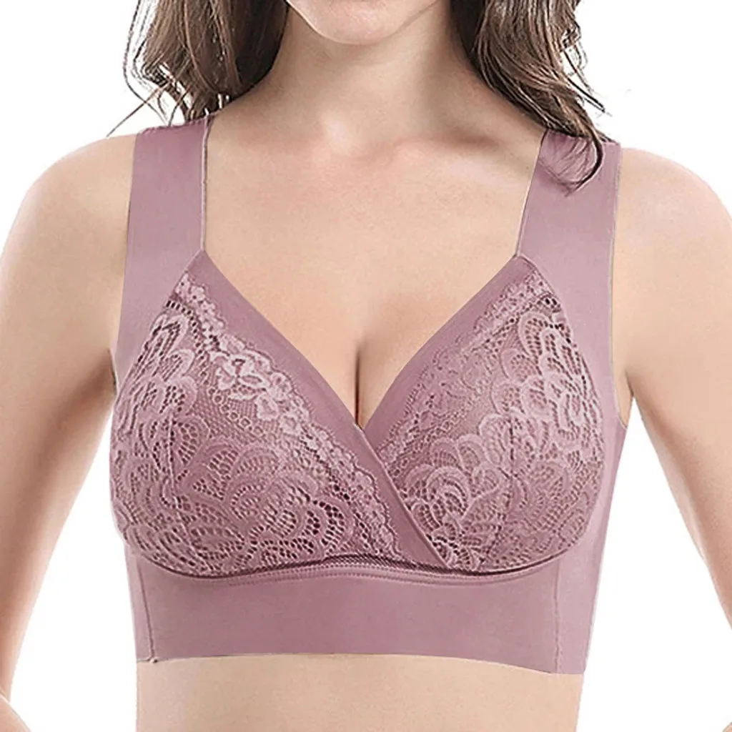 Бесшовный бюстгальтер Женский пикантный Воздухопроницаемый кружевной без