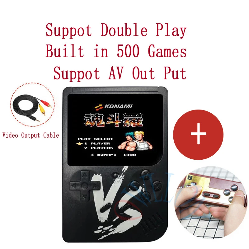 black add gamepads Мини Портативный игровой плеер Ретро портативная игровая консоль встроенные 500 Игры Поддержка AV выход двойной игры 2,6 дюймов видео игровой плеер - Цвет: black add gamepads