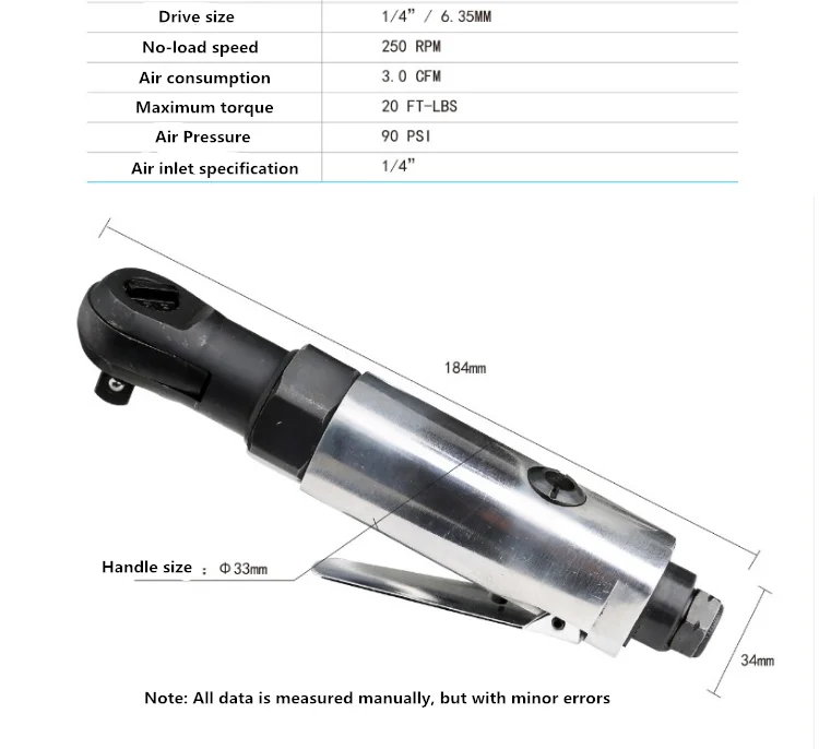 1/2 1/4 3/8 Pneumatic Air Ratchet Wrench Mini Spanner Square Wrench Car Bicycle Repair Tools Speed Regulation To Adjust Torque