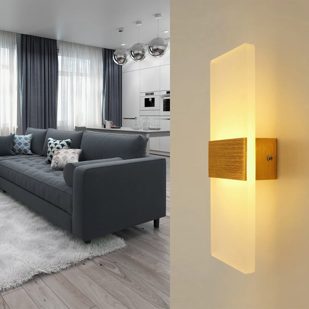 Акриловый современный светодиодный настенный светильник бра для гостиной