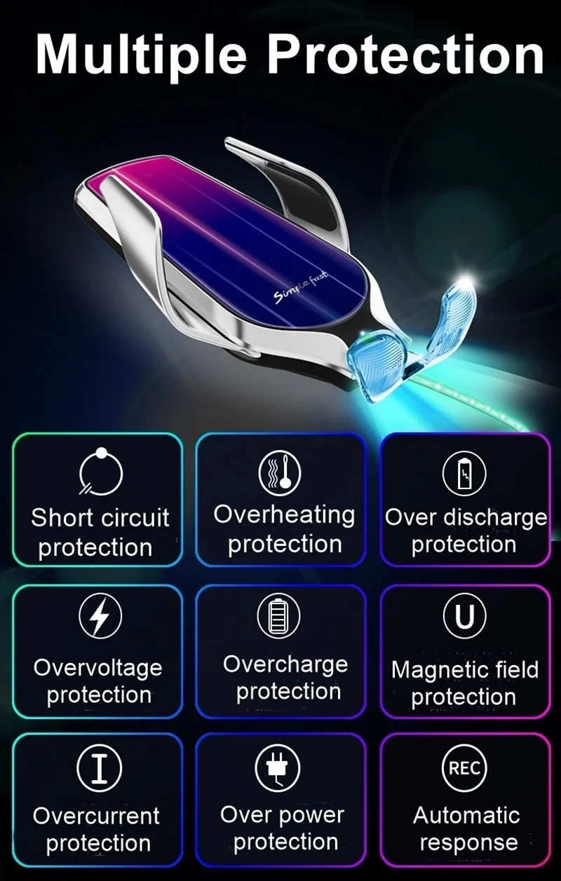 Tongdaytech 10 Вт Qi автомобильное беспроводное зарядное устройство для iPhone X 8 XS 11 Pro Max автомобильный держатель для телефона Быстрое беспроводное зарядное устройство для samsung S10 Plus