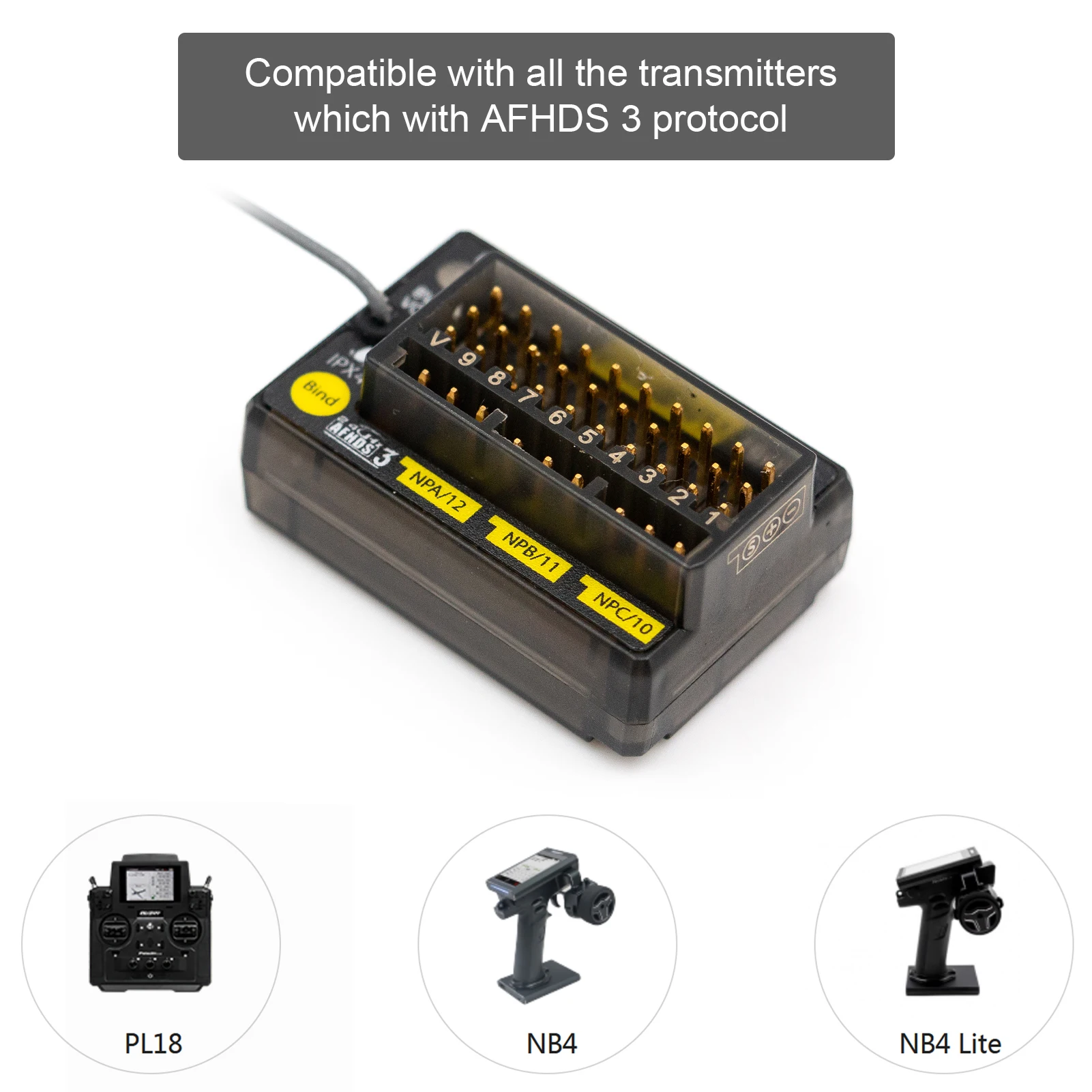 

FLYSKY FGr12B 2.4GHz 12CH RC Receiver PWM PPM Ibus for AFHDS3 Transmitters RF Modules PL18/ NB4 /NB4 Lite RC Car Boat Vehicle