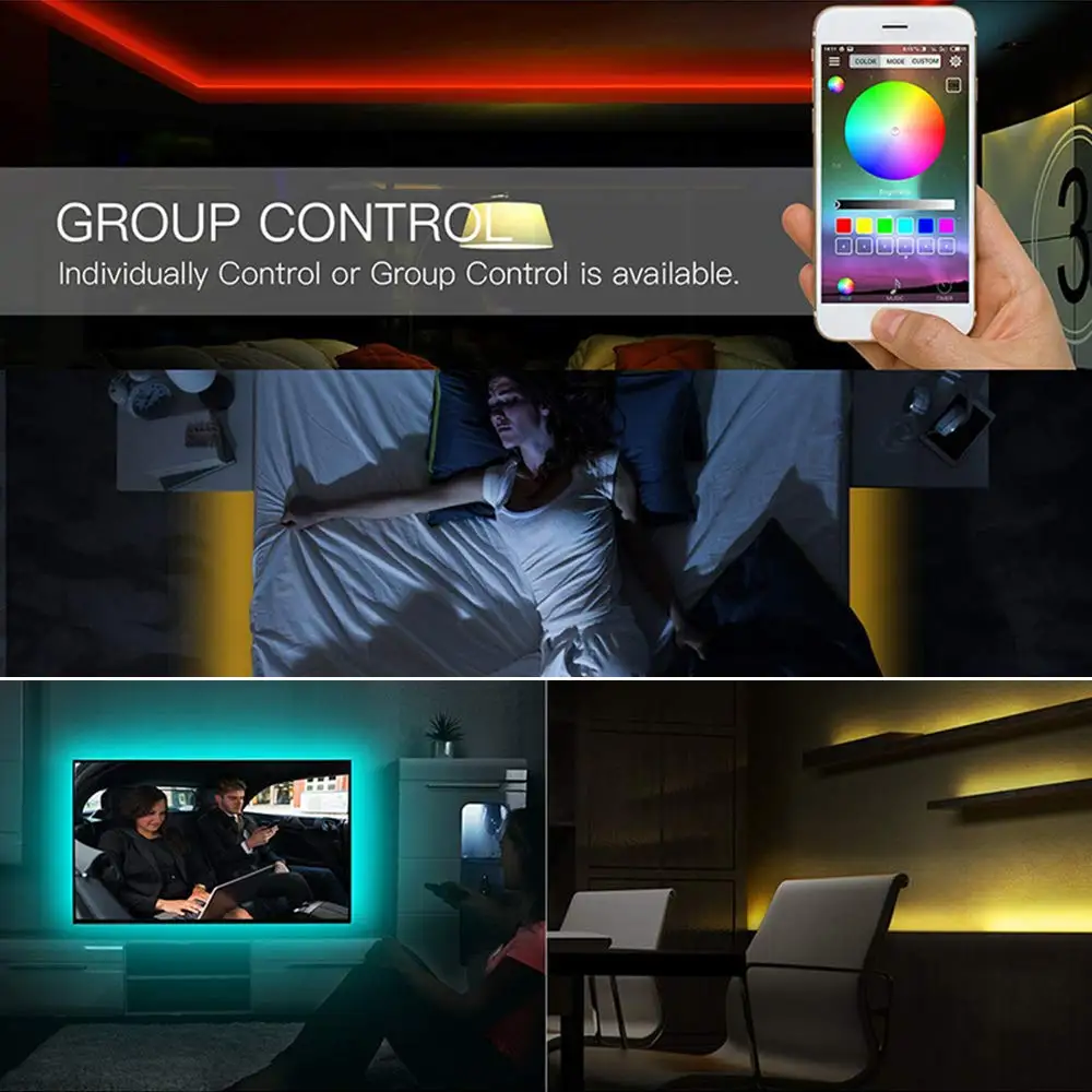 Bluetooth Светодиодные ленты светильник s 20 м RGB 3528 SMD гибкая лента Водонепроницаемый