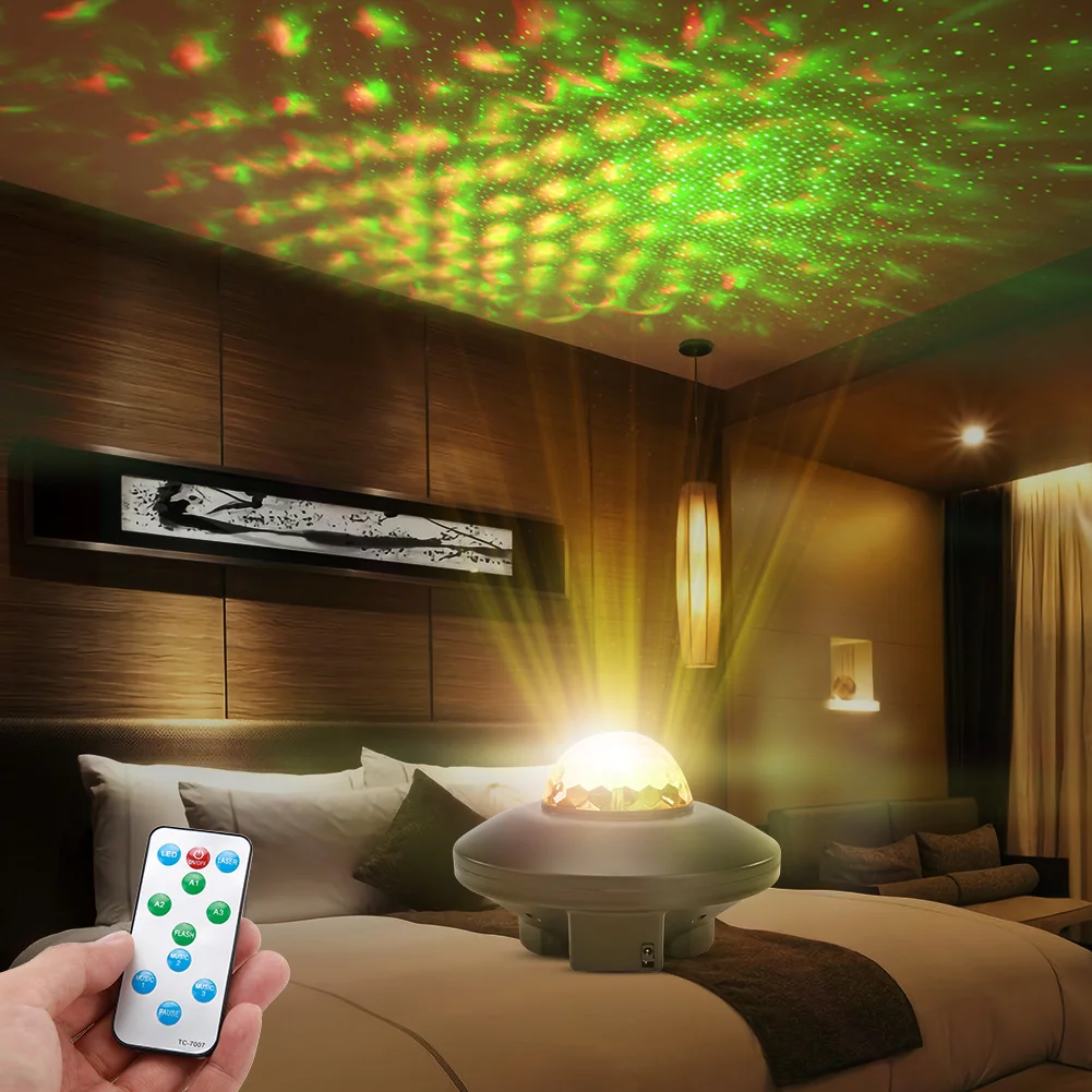 

Creative LED Starry Sky Rotation Light Bluetooth Sound Remote Control Music Disco DJ Stage Effect Night Lamp