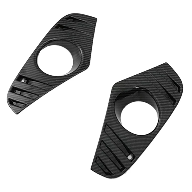 

4Pcs ABS Carbon Fiber Front Bumper Fog Light Lamp Frame Cover Trim for Toyota RAV4 2019 2020