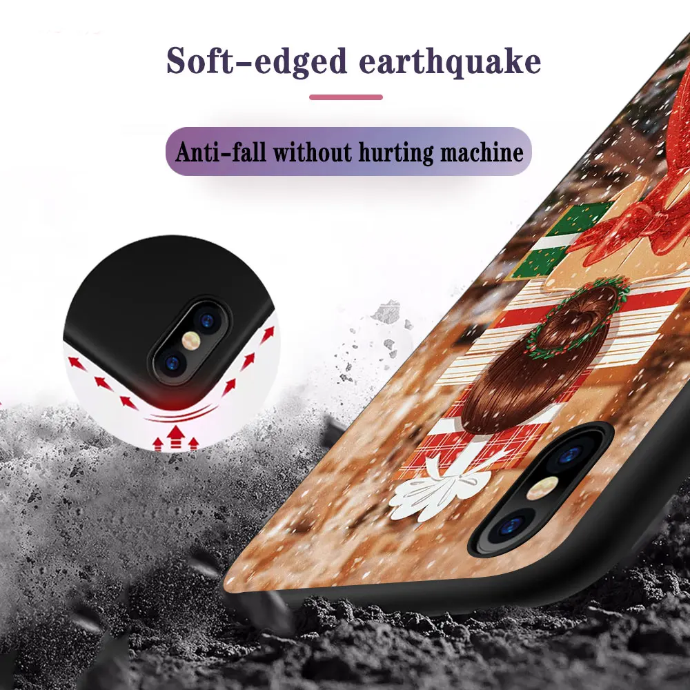 

Christma Girl Phone Case For iPhone 11 Case for IPhone 11 12 mini Pro XR X XS Max 7 8 6S Plus SE 2020 Soft TPU Back Cover Funda