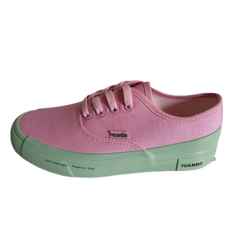 

GIOIO Canvas Flat Shoes Women Sneakers Casual Flats Simple Classic Lace shoes Milk Tea Color Canvas Shoes Zapatillas Mujer