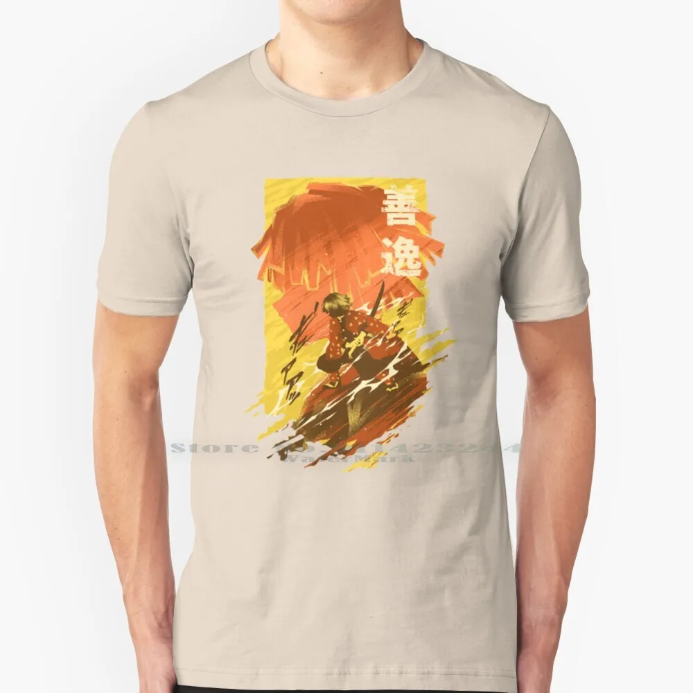 

Thunder Breathing-Attack T Shirt 100% Pure Cotton Demon Agatsuma Kimetsu No Yaiba Nezuko Kamado Tanjiro Kamado Inosuke