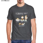 Мужская футболка Corgi Dog Chubby Style Art of Pembroke Welsh Corgi Dog Kawaii Coffee Art, Мужская футболка с коротким рукавом, забавная футболка унисекс