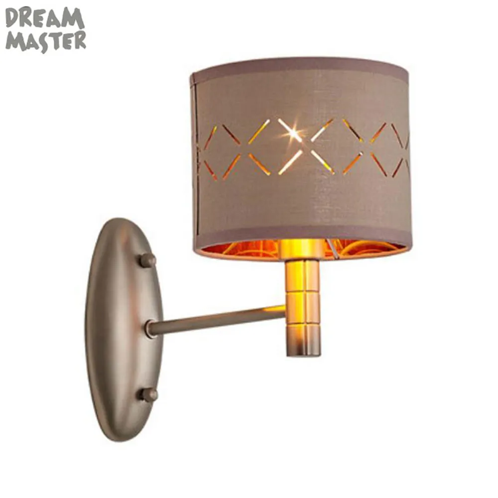 Высокое качество Настенный бра для спальни тканевый абажур настенный светильник