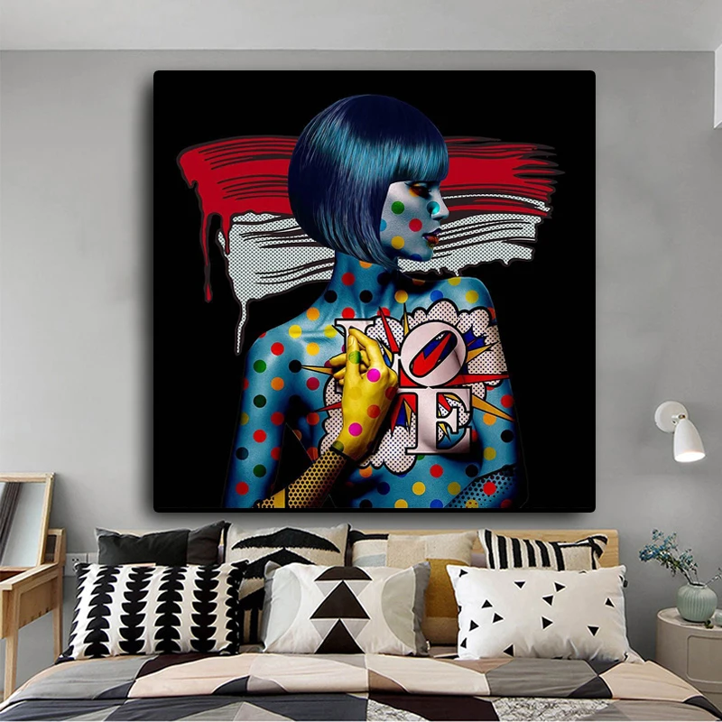 

Abstract Body Graffiti Art Canvas Posters And Prints Modern Canvas Paintings On the Wall Art Tattoos Woman Pictures Home Decor