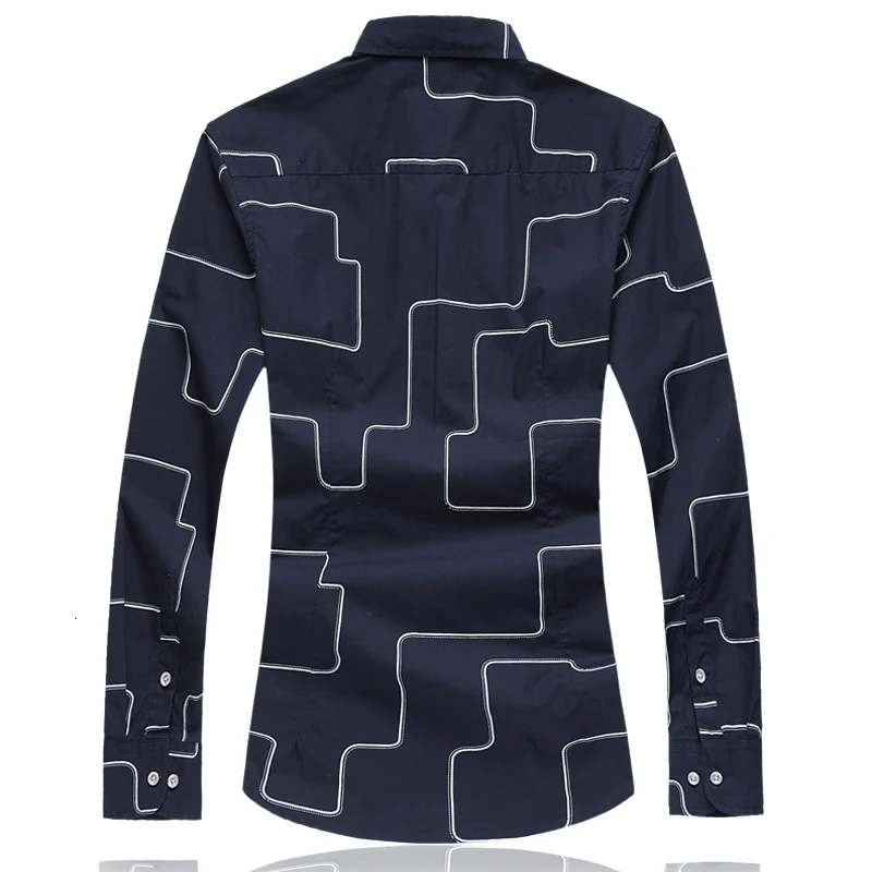Новинка 2019 осенняя Модная брендовая мужская одежда приталенная Мужская рубашка