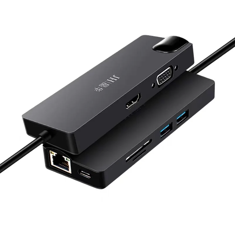 USB-концентратор Тип C на HDMI 4K VGA адаптер RJ45 USB разветвитель Lan Ethernet SD TF OTG USB-C 3,0 PD 8 в 1 для MacBook Pro /Air