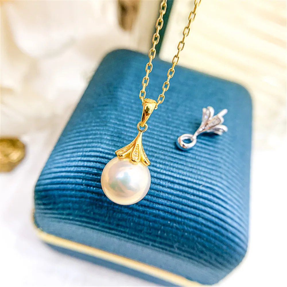 

1PCS S925 Sterling Silver Pearl Tray Charm Connector Bail Pendant Clasp DIY Necklace Jewelry Making Accessories