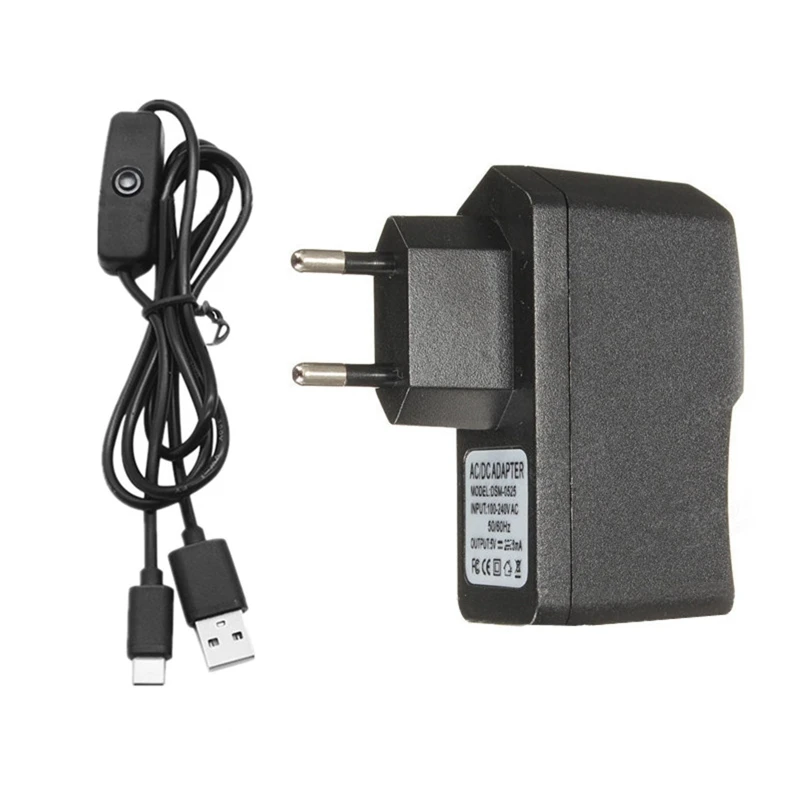 

5V 3A 3000mA Power Supply Adapter USB Type-C Charger Cable for Raspberry Pi 4 4B