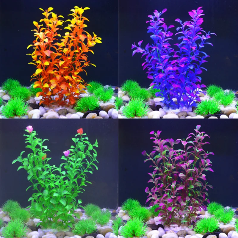 Colourful Artificial Plastic Simulation Water Plant Grass Aquarium Decorations Plants Fish Tank Ornament Decor Accessories | Дом и сад